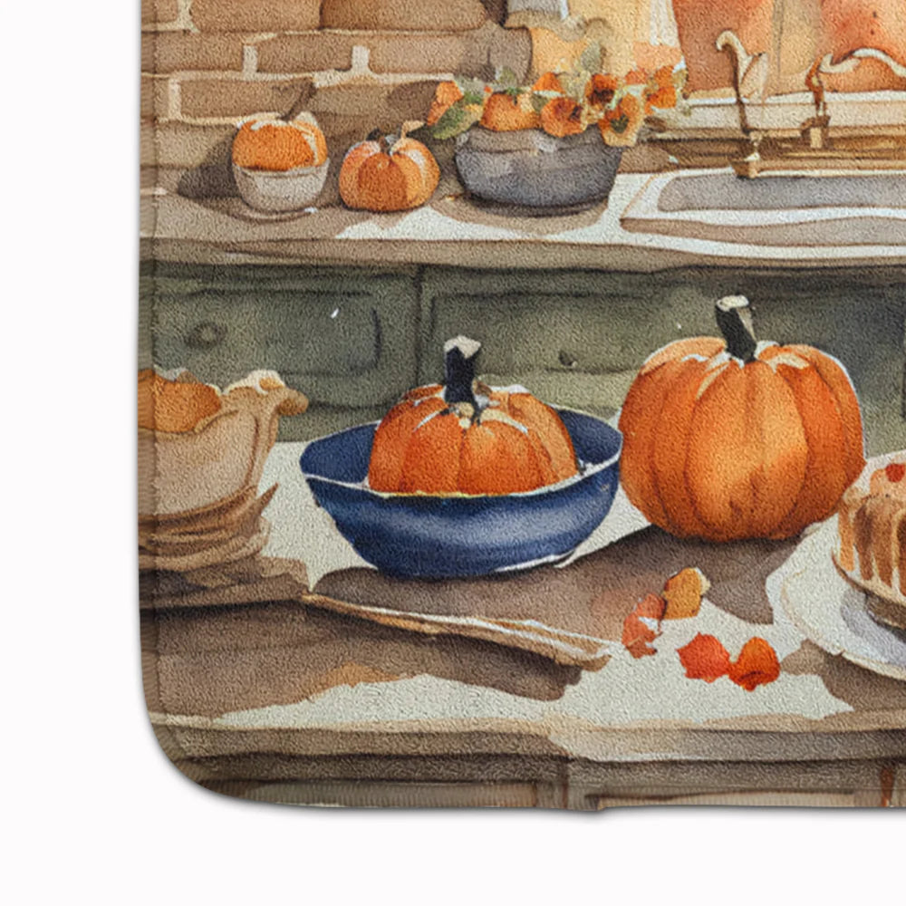 Scottish Terrier Fall Kitchen Pumpkins Memory Foam Kitchen Mat