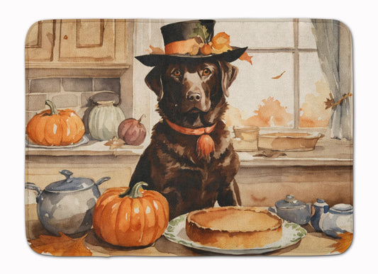 Chocolate Lab Fall Kitchen Pumpkins Memory Foam Kitchen Mat