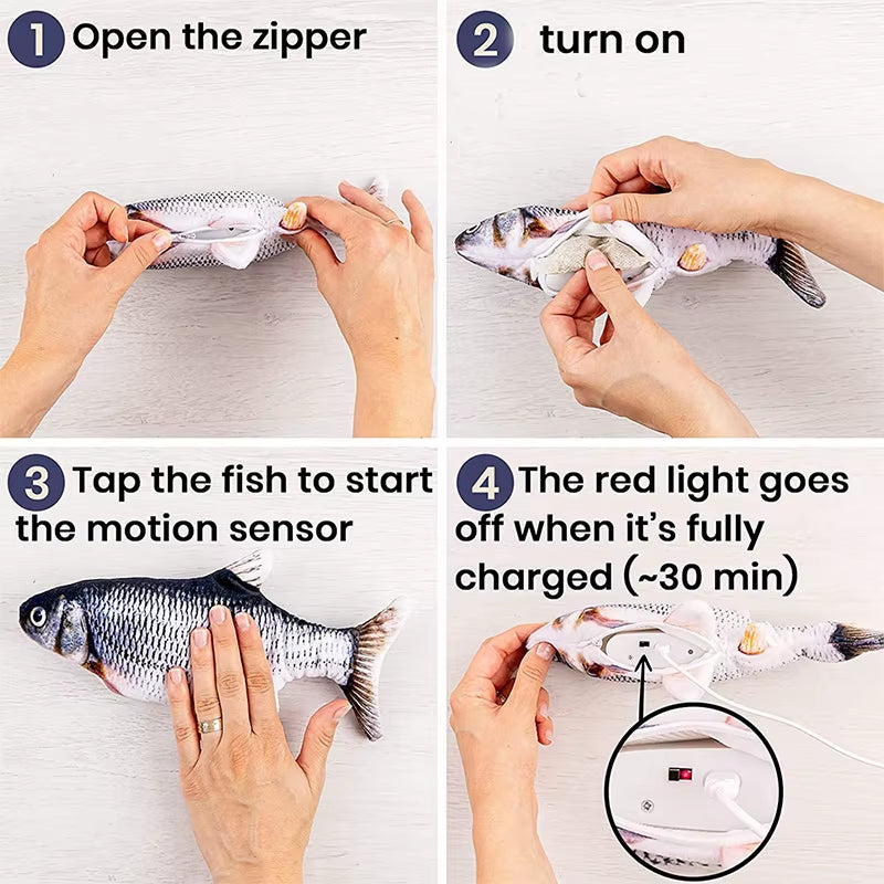 Simulation Fish Electric Swinging Fish Jumping Fish Carp Pet Cat Toys Jumping Fish Pet Supplies